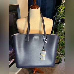 NWT Kate Spade Cross Grain Leather Parisian Navy Suite Tote